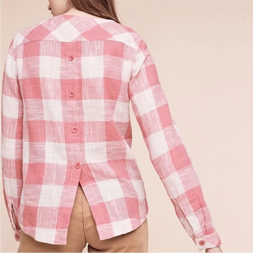 Cloth & Stone Pink Gingham Top - Picture 3 of 12